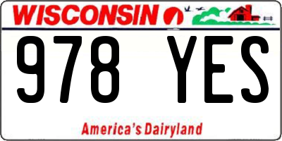 WI license plate 978YES