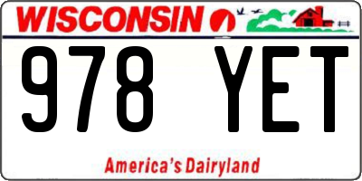 WI license plate 978YET