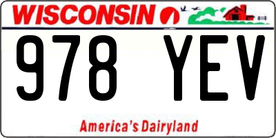 WI license plate 978YEV