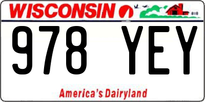WI license plate 978YEY