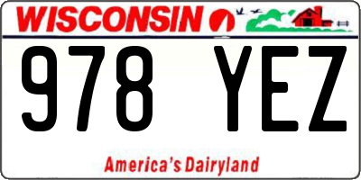 WI license plate 978YEZ