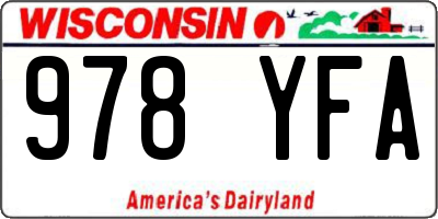 WI license plate 978YFA