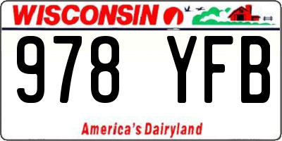 WI license plate 978YFB