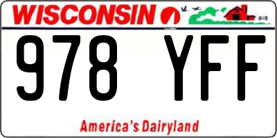 WI license plate 978YFF