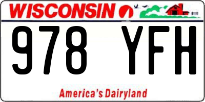 WI license plate 978YFH