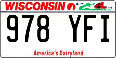 WI license plate 978YFI