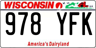 WI license plate 978YFK