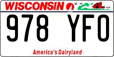 WI license plate 978YFO