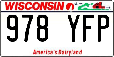 WI license plate 978YFP
