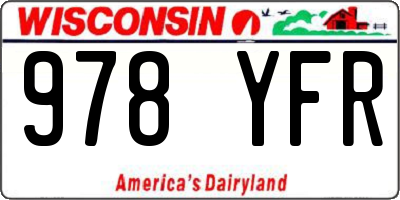 WI license plate 978YFR