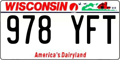 WI license plate 978YFT