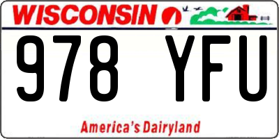 WI license plate 978YFU