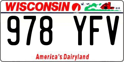 WI license plate 978YFV