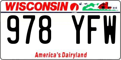 WI license plate 978YFW