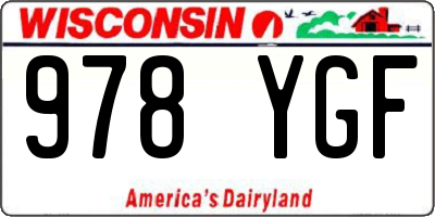 WI license plate 978YGF
