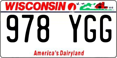 WI license plate 978YGG