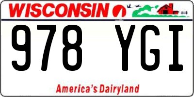 WI license plate 978YGI