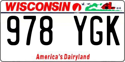 WI license plate 978YGK