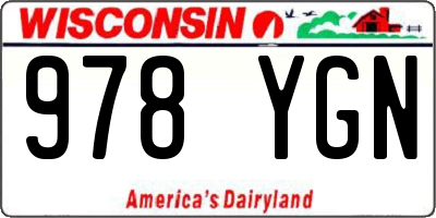 WI license plate 978YGN