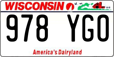 WI license plate 978YGO