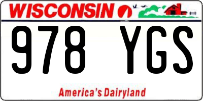 WI license plate 978YGS