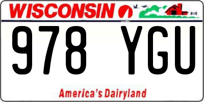 WI license plate 978YGU
