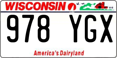 WI license plate 978YGX