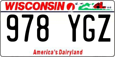 WI license plate 978YGZ