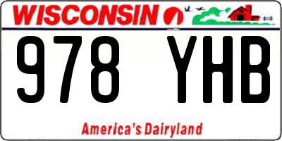 WI license plate 978YHB