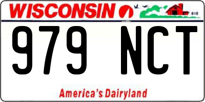 WI license plate 979NCT