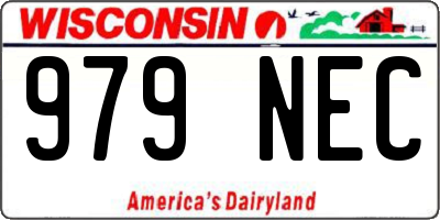 WI license plate 979NEC