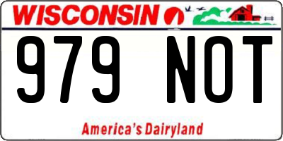 WI license plate 979NOT