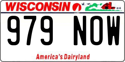 WI license plate 979NOW