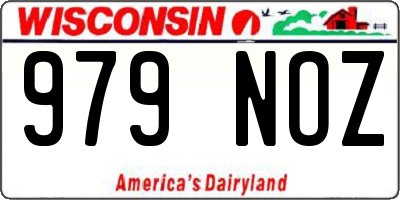 WI license plate 979NOZ