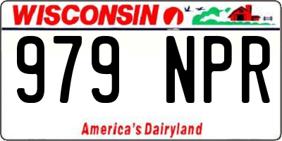 WI license plate 979NPR