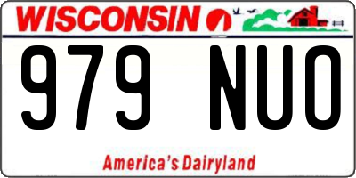 WI license plate 979NUO