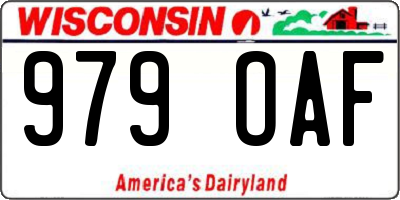 WI license plate 979OAF
