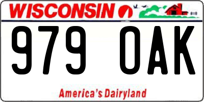 WI license plate 979OAK