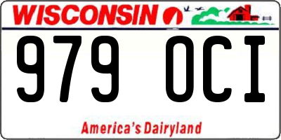 WI license plate 979OCI