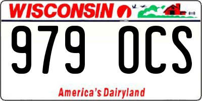 WI license plate 979OCS