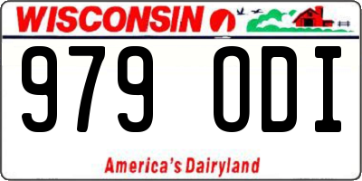 WI license plate 979ODI