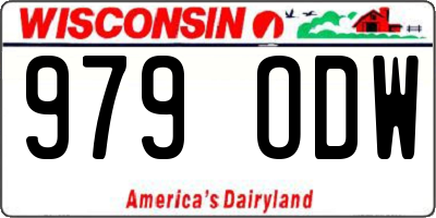 WI license plate 979ODW