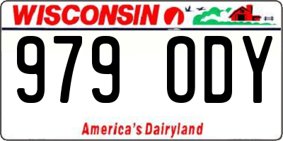 WI license plate 979ODY