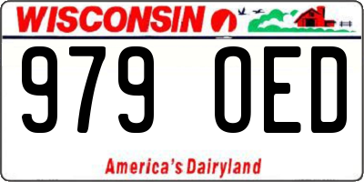 WI license plate 979OED
