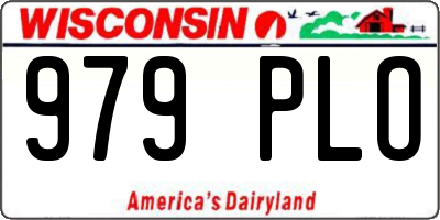 WI license plate 979PLO
