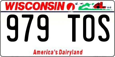 WI license plate 979TOS