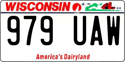 WI license plate 979UAW