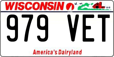 WI license plate 979VET