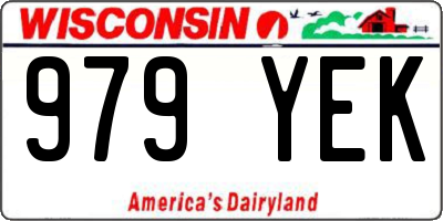 WI license plate 979YEK