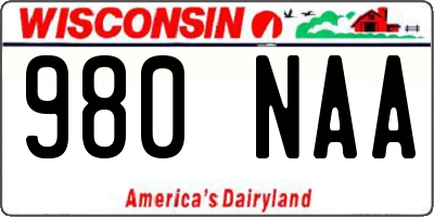 WI license plate 980NAA
